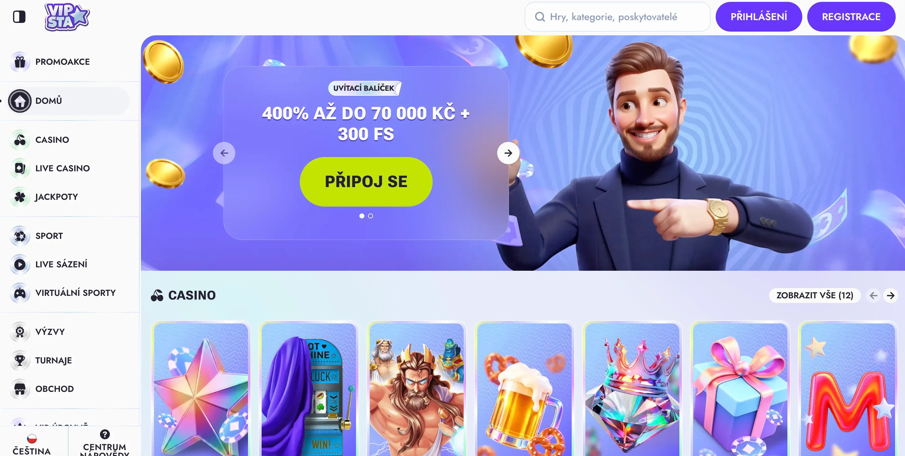 Domovská stránka Vipsta kasino