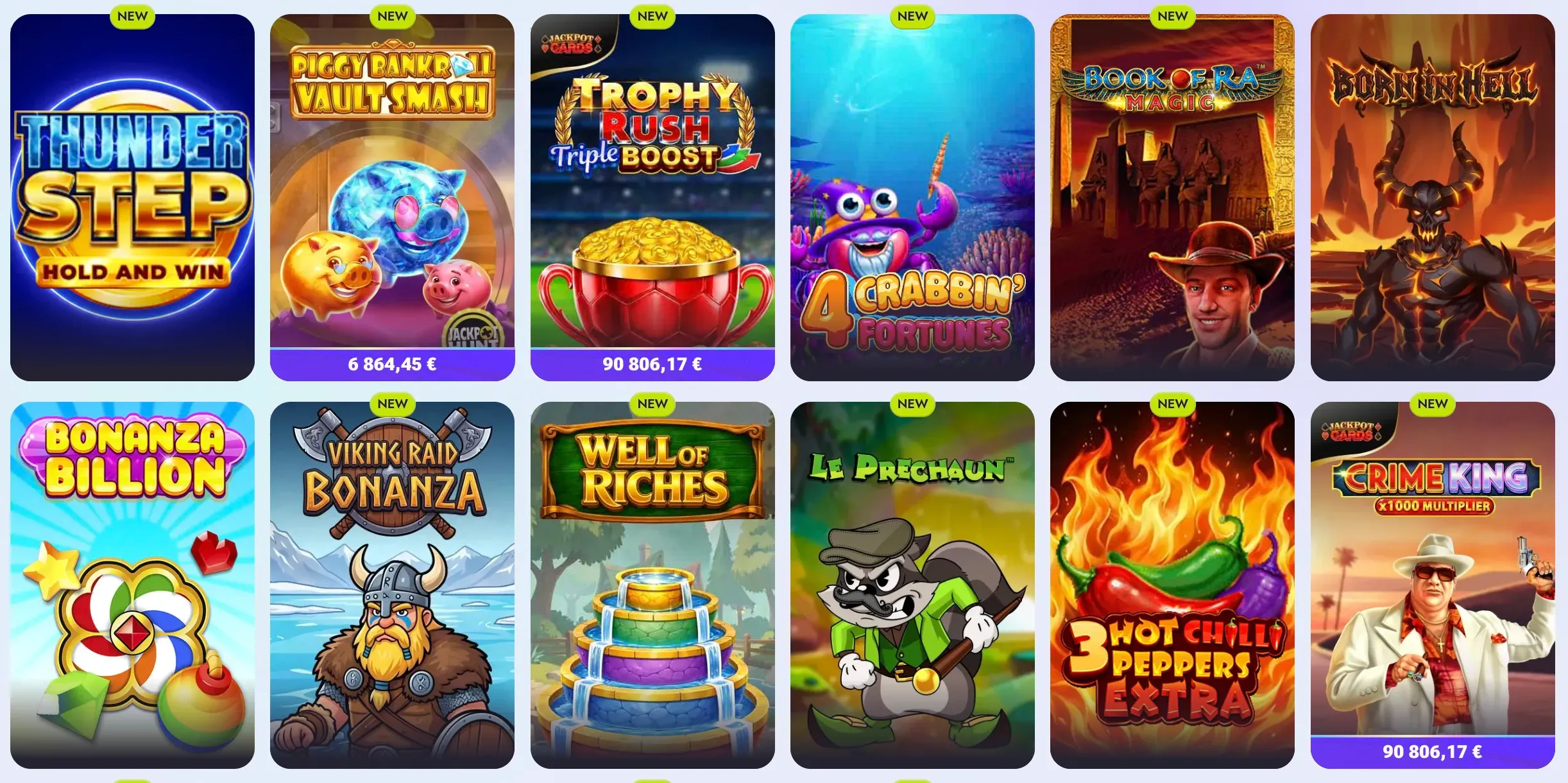 Sbírka her v Vipsta casino