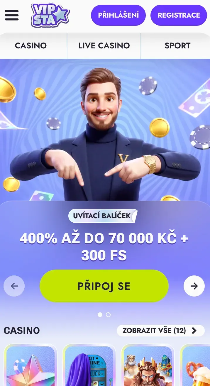 Hrajte na mobilním telefonu ve Vipsta